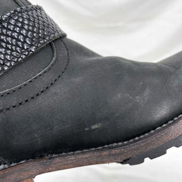 Freebird By Steven Denmark Boots Tall Black Leather Sheep Fur Lined Cozy Size 7 - Picture 10 of 16